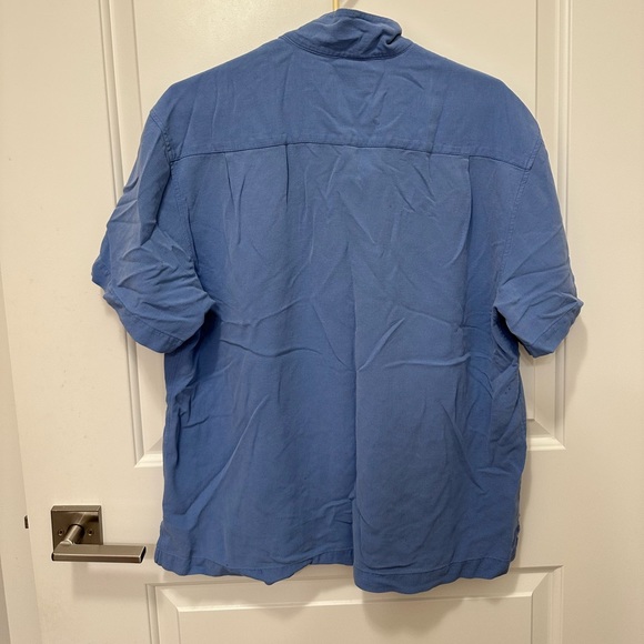 Vintage 100% Silk Short Sleeve Button Up Shirt - Picture 6 of 7